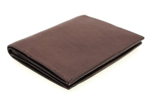 Paul & Taylor Brown Leather Hipster Center Flap Bifold Wallet