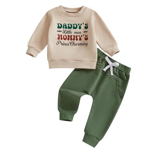 Sejardin Toddler Boy Clothes Baby Fall Winter Outfit Letter Print Long Sleeve Sweatshirts and Stretch Pants 6 12 18 24M Set