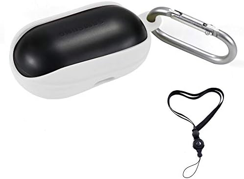Compatible for Galaxy Buds Case Cover Silicone Bean. Protective Accessories Skin Cover Soft and Flexible, Anti-Scratch, Keychain Shockproof Nonslip Case for Samsung Galaxy Buds【White】