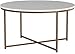 Flash Furniture Hampstead Collection Coffee Table - Modern White Finish Coffee Table - Crisscross Brushed Gold Frame
