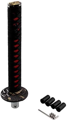 RYANSTAR Katana Shift Knob Sword for Automobile Spare Part Speed Chrome Samurai Sword Sword Handle 265MM Lengthen Black+Red Color: Home Improvement