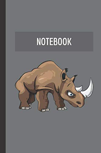 Rhinoceros notebook: Portable lined Rhino notebook - Travel Journal to write in - 120 pages - 6"x9"