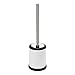 Bath Bliss Toilet Brush and Holder | Self Closing Lid | 360 Degree Brush Head | Bathroom Cleaning | Compact Size | Storage and Organization | White