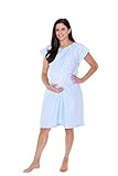 Gownies - Labor & Delivery Maternity Hospital Gown by Baby Be Mine Maternity, Hospital Bag Must Have, Best Baby Shower Gift (L/XL pre pregnancy 10-16, Blue)