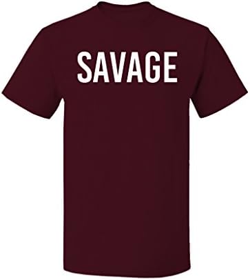 ShirtShop Apparel "Savage" Graphic Design T-Shirt - Large (Maroon)