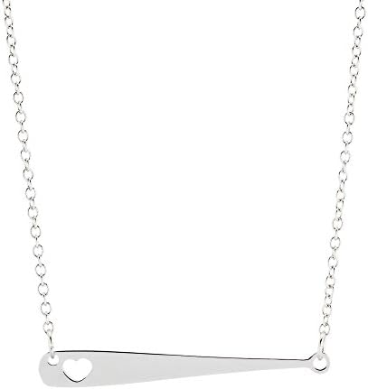 Baseball Bat Necklace - Baseball or Softball Jewelry Gift - For Mom Softball Fan Girl Woman Silver