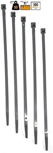 BuyCableTies 14" Standard Indoor Cable Ties - 50 lb Rated - Made in USA - Gray - 100 per bag