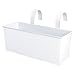Esschert Design USA White Metal Rectangular Balcony Planter (RD24), 10.5