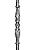Stair Part Shop - 5/8" Round - Ornate Hollow Iron Baluster -ÊFrench - Gun Metal Silver