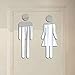 Usstore Removable Cute Man Woman Washroom Toilet WC Wall Sticker Family DIY Decor Art Stickers Home Decor Wall Art for Kids Living Room Home Decoration (Only 1 Piece WC Sticker Include) primary