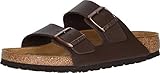 Birkenstock Women's Arizona  Birko-Flo Dark Brown Birko-flor Sandals - 40 R EU (US Men EU's 7-7.5, US Women EU's 9-9.5