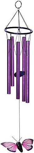 Russco lll WC127426 Solar Buddies Flapping Butterfly Wind Chime, Small, Purple
