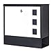 Locking Mailbox Wall Mounted Vertical– Jssmst mailboxes with Key Lock and Newspaper Compartment, Key Lock Drop Box Large Capacity, 14.3 x 3.8 x 11.8 Inch, White，SM-HPB911WN