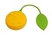 uxcell Lemon Shaped Silicone Perforated Tea Filter Infuser Orange Green