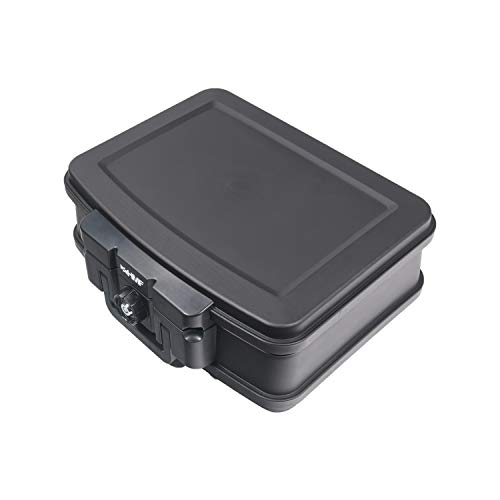 HMF 2504580 Fireproof and Waterproof Document Box Choice of Size DIN A4 A5 Black DIN A4