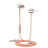 AutumnFall 3.5 mm Wired Earphone, Original Headphone with Noise Isolating Sports Earbuds for Iphone, Ipad,samsung,android Cellphone,tablet Pc (Rose Gold)