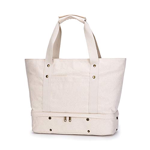 Gym Tote with Shoe Compartment Weekender Bag Workout Bag Travel Beach