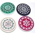SHREYAS - Standard Size Carrom Tournament Striker ( Set of 4 ) Colour May BE Different with Design
