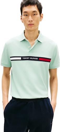 Uomo Maglietta Polo Maniche Corte Chest Insert Regular Fit, Verde (Crushed Mint), M