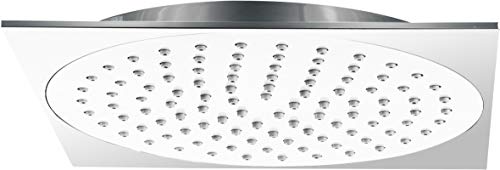 Cornat Style Shower Head 238 mm Head Diameter 1 Jet Type with Ball Joint and Anti-Limescale Nozzles Chrome-Plated/Shower Head/Rain Shower/Built-in Shower Head, TECBW3404
