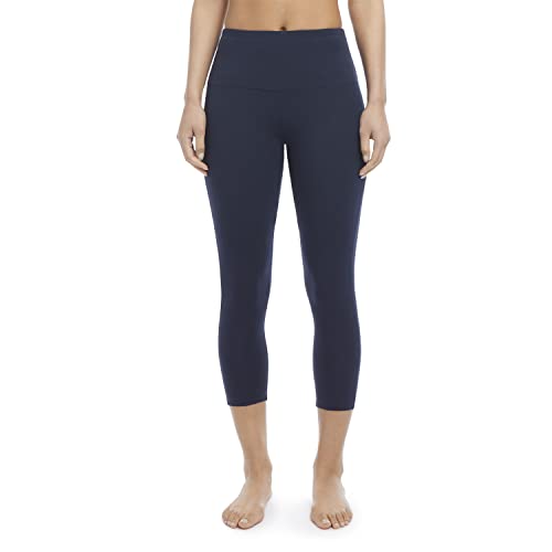 Jockey Cotton Stretch Basic Capri Leggings, Neo, Blu Navy, XL Donna