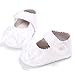 TUZAMA Infant Baby Girls Mary Jane Burnish Pu Leather Bowknot Pincess Prewalker Christening Baptism Soft Sole Crib Shoes White