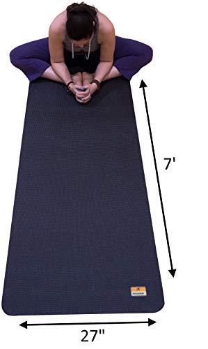 Pogamat Large Yoga Mat and Stretching Mat – 7ft X 27″ x 7mm Thick Anti-Tear Non Slip Exercise Yoga Mats Extra Long 7 ft Memory Foam Yoga Mats for Yoga and Cardio Fitness Mat Without Shoes