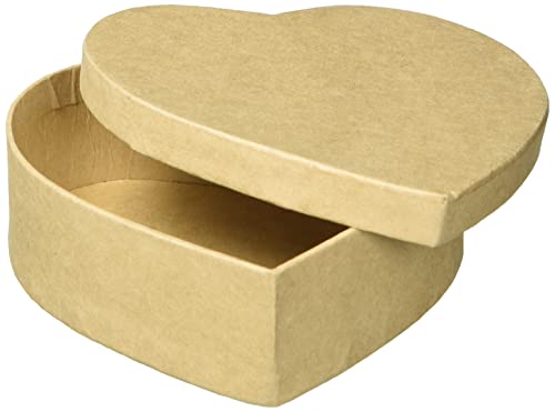 GLOREX Boîte en forme de cœur en Carton, Naturel, 12 x 12 x 3,8 cm