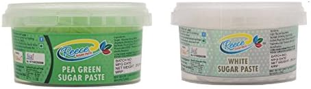Reece Sugarpaste Fondant ,250 Grams - Color: Pea Green & White