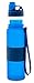 Nomader BPA-Free Collapsible Sports Water Bottle - Foldable with Reusable Leak Proof Twist Cap for Travel Hiking Camping Outdoor and Gym - 22 oz (Vibrant Blue)