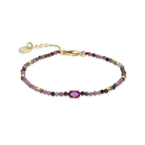 - Bracelet en tourmaline, multicolore, or jaune 18 carats - Baim, taille unique, laiton, tourmaline
