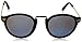 zeroUV Vintage Inspired Round Horned Rim P-3 Frame Retro Sunglasses (Black-Gold Ice)