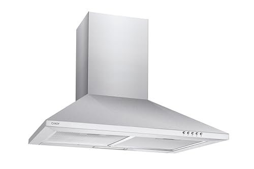 CCE117/1X, cappa aspirante 70 cm, 3 livelli di potenza, 65 W, 305 M3/H, filtri al carbonio, 2 pannelli in alluminio antigraffio, illuminazione a LED, 56/62 dB, classe C, acciaio inossidabile