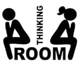 Keen Thinking Room Decal Vinyl Sticker|Walls Doors Flat Surface Restrooms Bathrooms|Black|5.5 in|KCD495