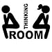 Keen Thinking Room Decal Vinyl Sticker|Walls Doors Flat Surface Restrooms Bathrooms|Black|5.5 in|KCD495