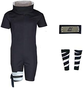 Naruto Uchiha Sasuke Cosplay Black Ninja Suit Anime Cosplay Costume 8 Pcs