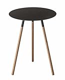 Red Co. Wood & Steel Mid-Century Modern Round Side Table in Black Finish