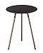Wood & Steel Mid-Century Modern Round Side Table in Black Finish