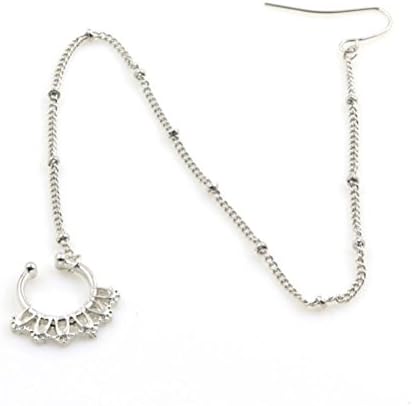 Fake Septum Piercing Non Pierced Stud Nose to Ear Chain