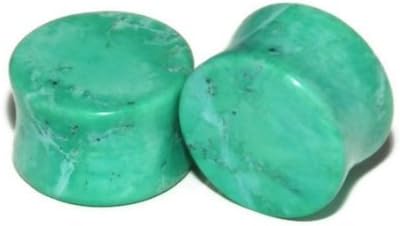 Mint Green Stone Plugs SOLD AS A PAIR 5/8" (16mm)