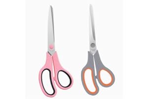 4 Pack Stainless Steel Scissors for Office Desk Accessories Sewing Fabric Home Office, Multipurpose, Sharp, Comfort Grip, PVD