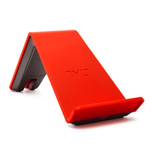 TYLT VU Qi Wireless Phone Charging Pad: 3 Coil Stand & Fast Battery Charger Station for Compatible Galaxy Note Lumia Droid DNA LG Google & Android Cell Phones (Red)