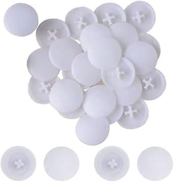 100 Pcs White Easy to Install Screw Cap Covers Assortment Kit, Plastic Self-Tapping Caps Hole Covers for Phillips Screws Head, Cabinet, Decoration Tapping Fasteners Kit(11mm)