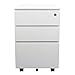 Yoleo 3-Drawer Filling Cabinet, Metal Vertical File Cabinet with Hanging File Frame for Legal & Letter File Install-Free Anti-tilt Design and Lockable System Office Rolling File Cabinet-White