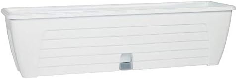 Santino Self Watering Window Box Planter LIDO 24 Inch White Indoor Outdoor Plastic Windowsill Planter