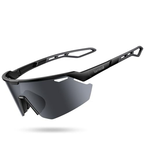 Lamicall 24g Polarized Sports Sunglasses for Men Women - [24g Ultralight] [Adjustable Nose Pad] UV400 Protection Sun Glasses for Running Cycling Baseball Fishing