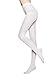 leg elegant Women's 80 Den Microfiber Soft Opaque Tights Pantyhose (White, One Size)
