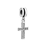 LovelyCharms Cross Dangle Charm Beads For Bracelets (White)