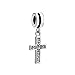 LovelyCharms Cross Dangle Charm Beads For Bracelets (White)