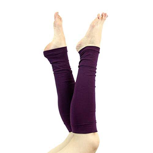 Long Jersey Fabric Leg Warmers (Aubergine Purple